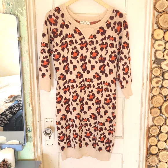 Pink Rose | Dresses | Pink Rose Cheetah Print Sweater Dress Womens Size  Medium | Poshmark